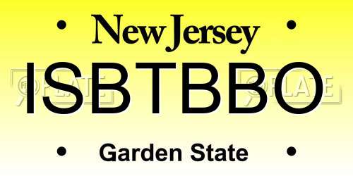 ISBTBBO New Jersey License Plate