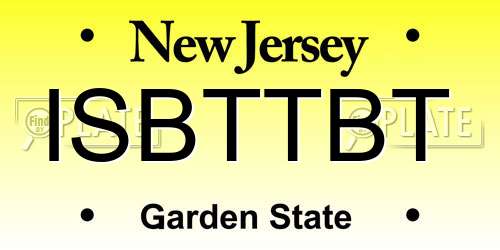 ISBTTBT New Jersey License Plate