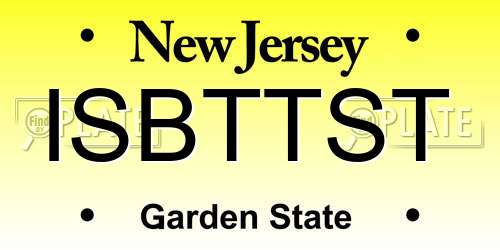 ISBTTST New Jersey License Plate