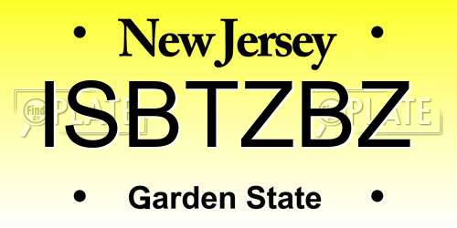 ISBTZBZ New Jersey License Plate