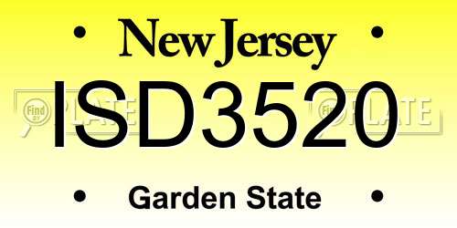 ISD3520 New Jersey License Plate