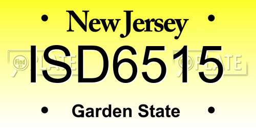 ISD6515 New Jersey License Plate