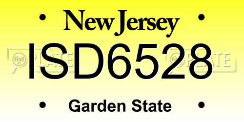 ISD6528 New Jersey License Plate