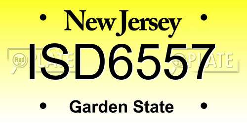 ISD6557 New Jersey License Plate