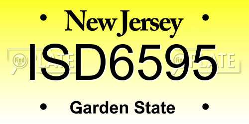 ISD6595 New Jersey License Plate