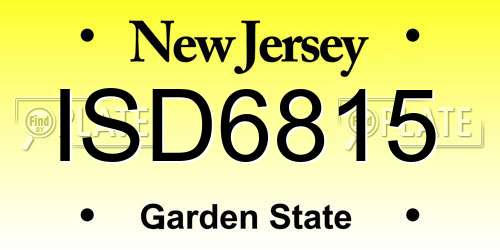 ISD6815 New Jersey License Plate