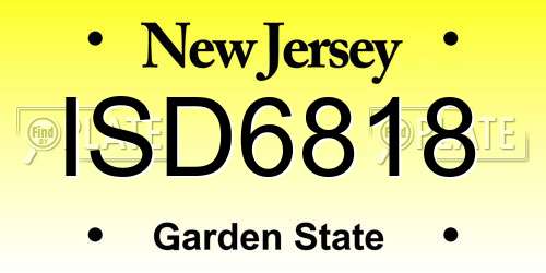 ISD6818 New Jersey License Plate