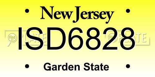 ISD6828 New Jersey License Plate