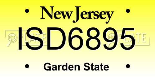 ISD6895 New Jersey License Plate