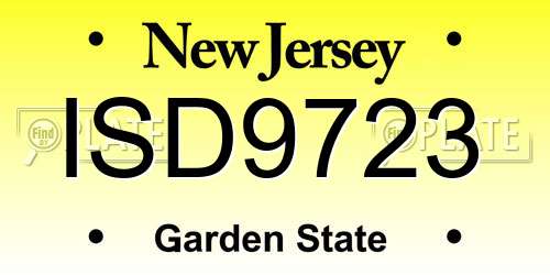 ISD9723 New Jersey License Plate