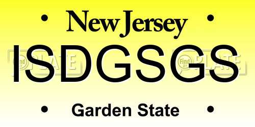ISDGSGS New Jersey License Plate