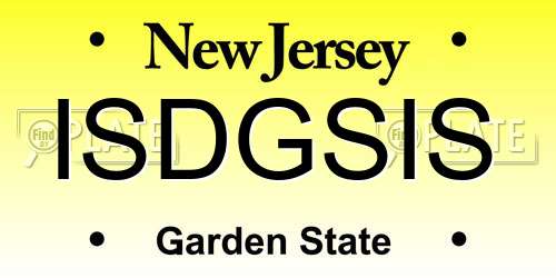 ISDGSIS New Jersey License Plate