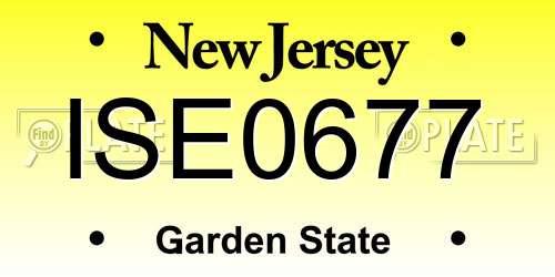 ISE0677 New Jersey License Plate