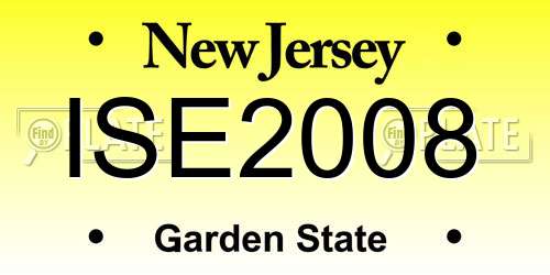 ISE2008 New Jersey License Plate