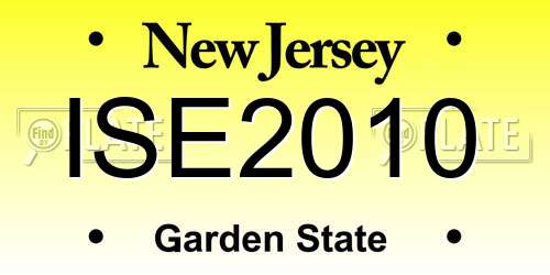 ISE2010 New Jersey License Plate