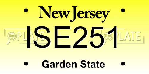 ISE251 New Jersey License Plate
