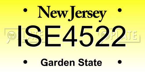 ISE4522 New Jersey License Plate