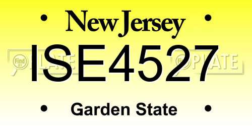 ISE4527 New Jersey License Plate
