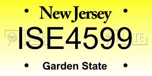 ISE4599 New Jersey License Plate