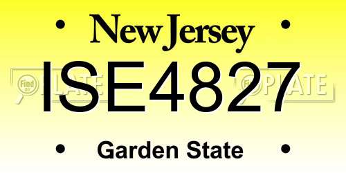 ISE4827 New Jersey License Plate