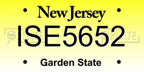 ISE5652 New Jersey License Plate
