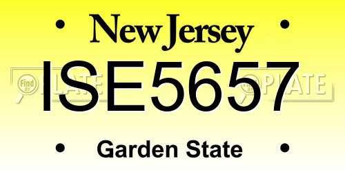 ISE5657 New Jersey License Plate