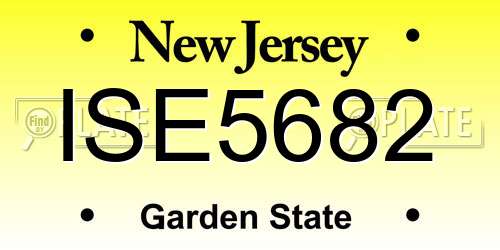 ISE5682 New Jersey License Plate