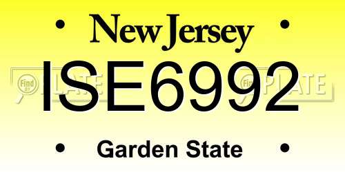 ISE6992 New Jersey License Plate