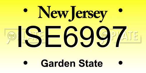 ISE6997 New Jersey License Plate