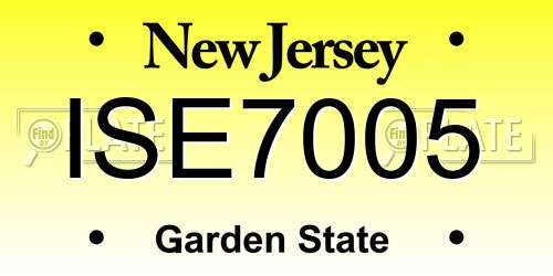 ISE7005 New Jersey License Plate