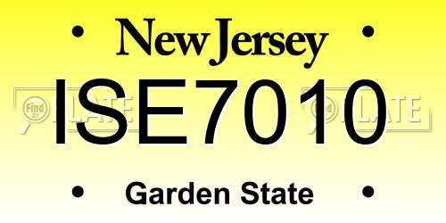 ISE7010 New Jersey License Plate