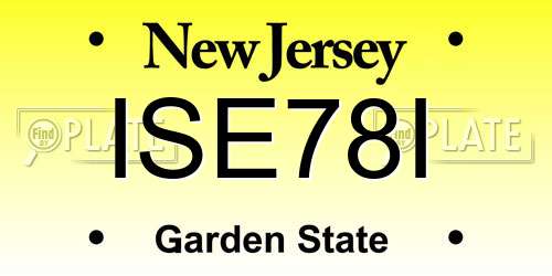 ISE78I New Jersey License Plate