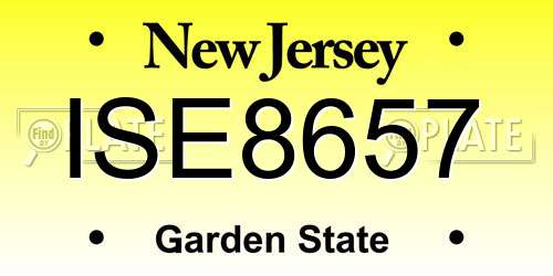 ISE8657 New Jersey License Plate