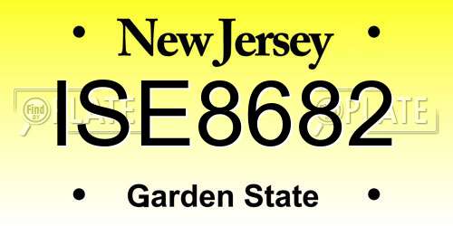 ISE8682 New Jersey License Plate