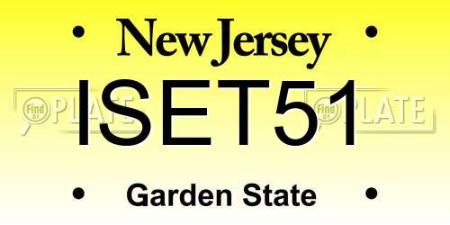 ISET51 New Jersey License Plate