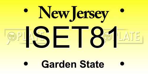 ISET81 New Jersey License Plate