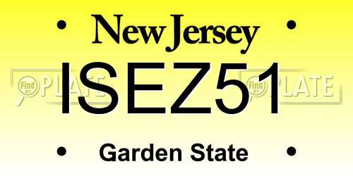ISEZ51 New Jersey License Plate