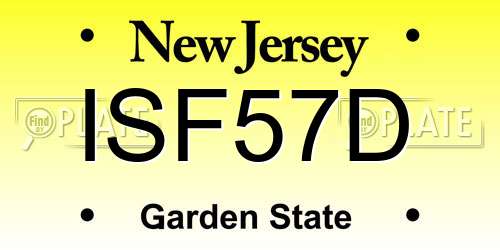ISF57D New Jersey License Plate