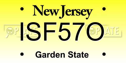 ISF57O New Jersey License Plate
