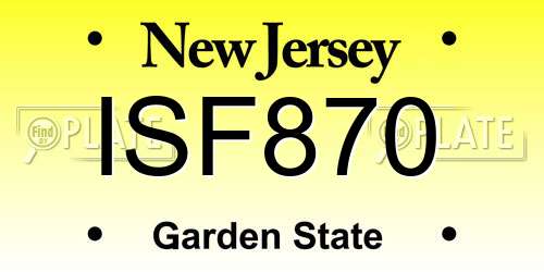 ISF870 New Jersey License Plate