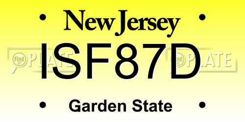 ISF87D New Jersey License Plate