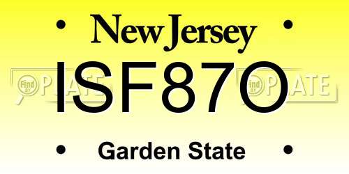 ISF87O New Jersey License Plate