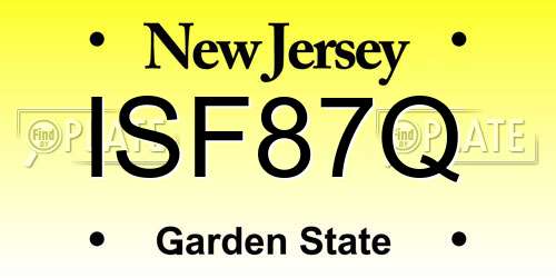 ISF87Q New Jersey License Plate