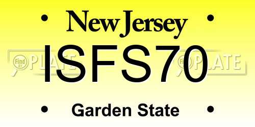 ISFS70 New Jersey License Plate