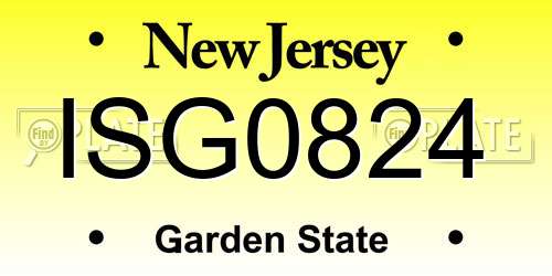ISG0824 New Jersey License Plate