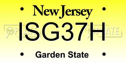 ISG37H New Jersey License Plate