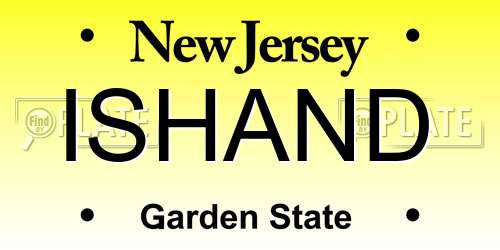 ISHAND New Jersey License Plate