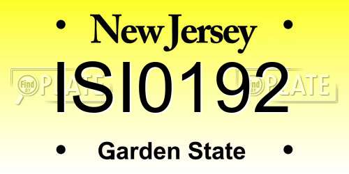 ISI0192 New Jersey License Plate