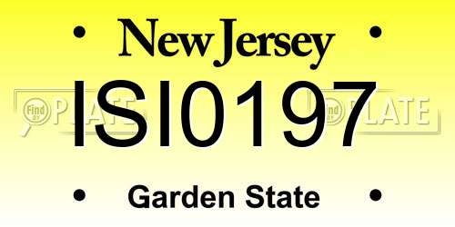 ISI0197 New Jersey License Plate