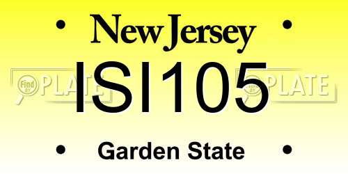 ISI105 New Jersey License Plate